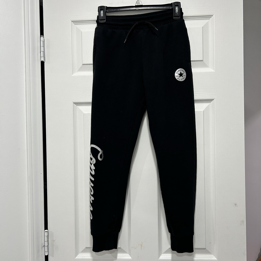 Converse Youth Size Large 12-13 yrs Chuck Taylor Black Jogger Sweatpants pockets